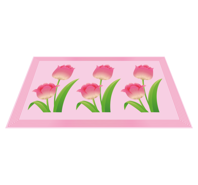 Tappeto vinile fiori esposizione di tulipani rosa - TenStickers