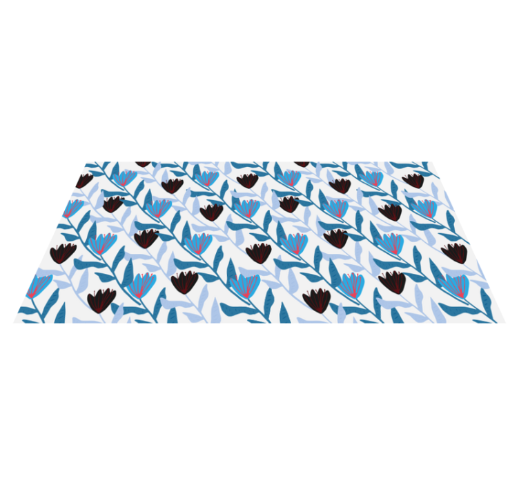 Tappeto vinile fiori disposizione botanica delle foglie - TenStickers