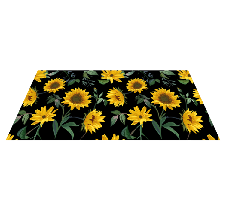Tappeto vinile fiori motivo floreale girasole - TenStickers