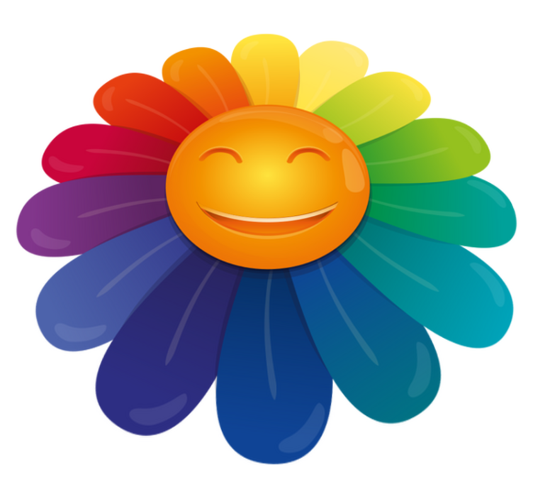 Tappeto vinile per bambini stampa di fiori sorridenti - TenStickers