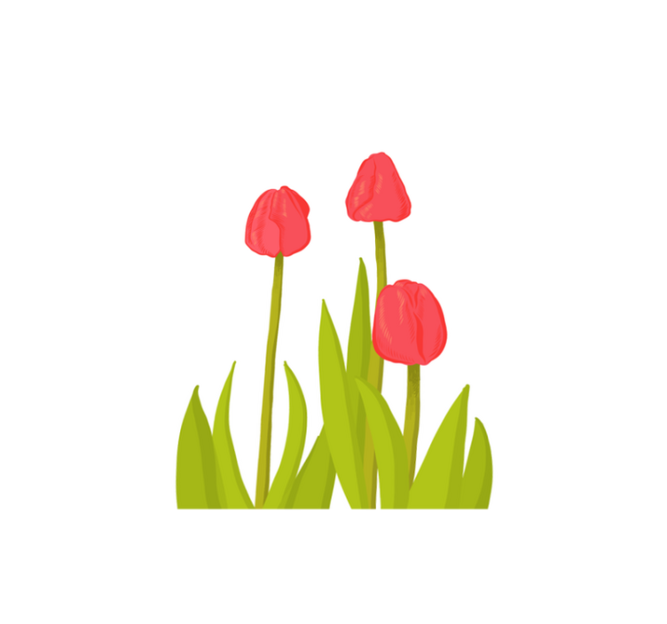 Tappeto vinile fiori fiore di tulipano vibrante - TenStickers