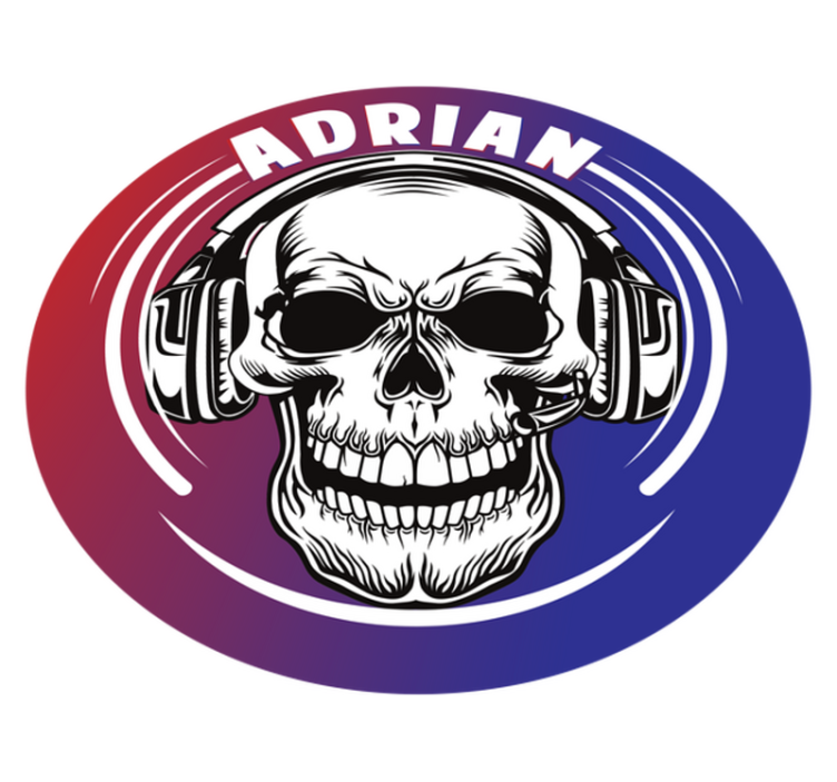 Tappeto vinile per ragazzi cuffie teschio personalizzate - TenStickers