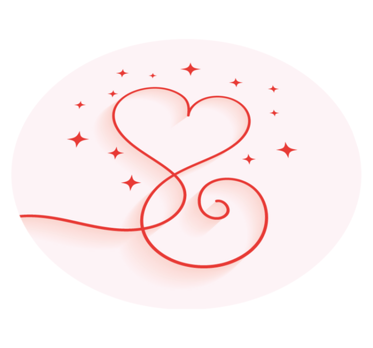 Tappeto vinile camera da letto motivo a vortice di cuore - TenStickers