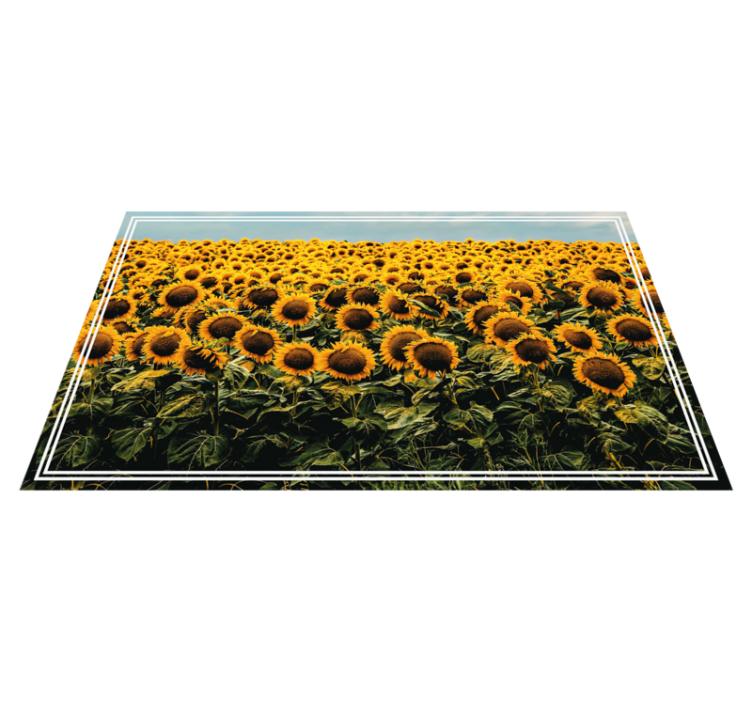 Tappeto vinile fiori prato di girasoli - TenStickers