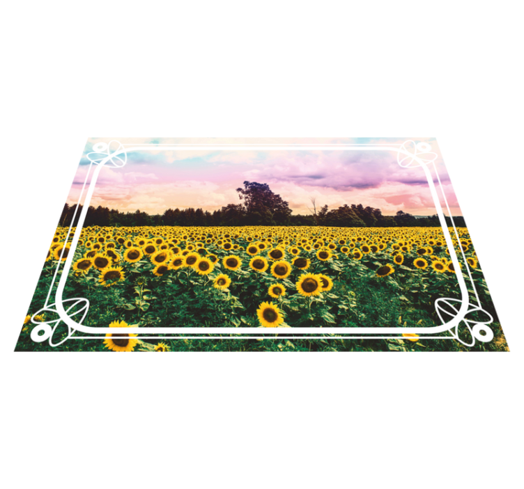 Tappeto vinile natura scena del campo di girasoli - TenStickers