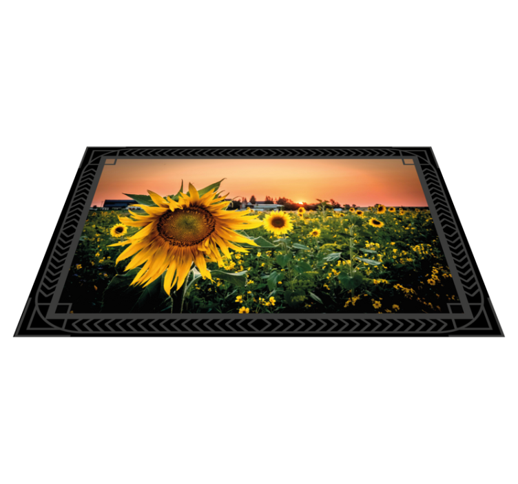 Tappeto vinile fiori tramonto di girasole - TenStickers