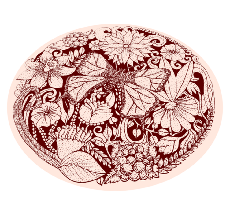 Tappeto vinile fiori delicato design delle ali - TenStickers