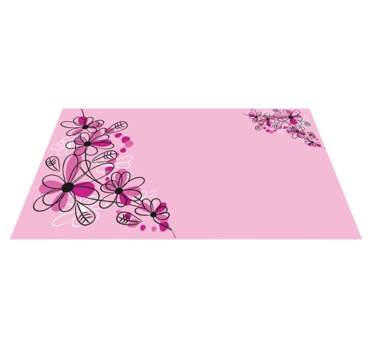Tappeto vinile fiori ciondolo floreale rosa - TenStickers