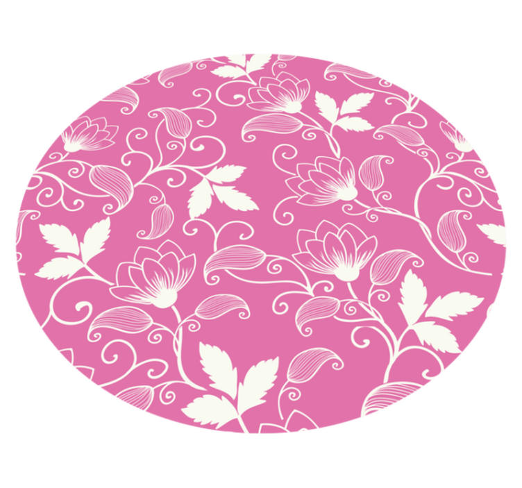 Tappeto vinile fiori vortici floreali rosa - TenStickers