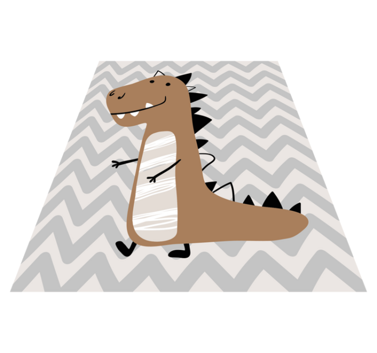 Tappeto vinile per bambini cucciolo di t-rex marrone - TenStickers
