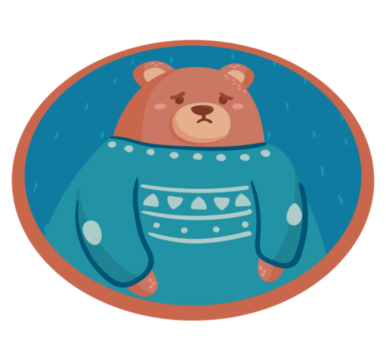 Tappeto vinile bebé maglione orso triste - TenStickers