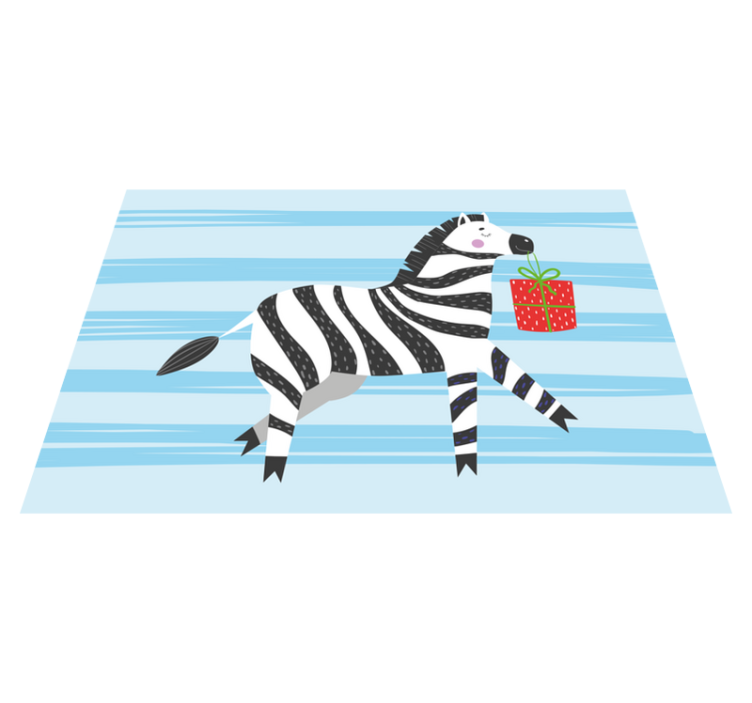 Tappeto vinile animali zebra con regalo - TenStickers
