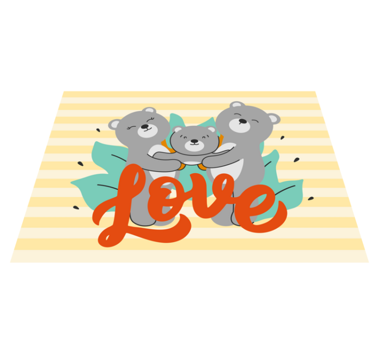 Tappeto vinile per bambini amore per la famiglia degli orsi - TenStickers