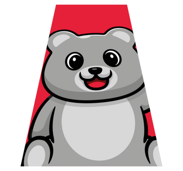 Tappeto vinile per bambini faccia d'orso allegra - TenStickers