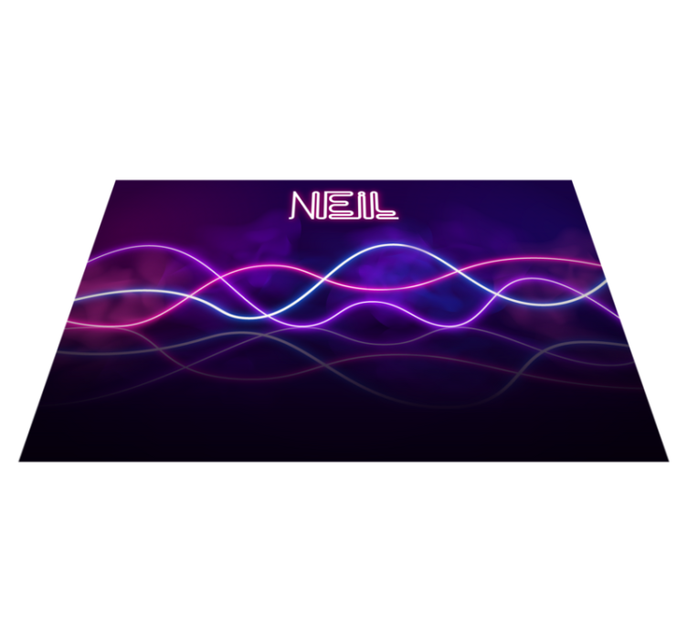 Tappeto vinile con nome esposizione di luci al neon - TenStickers