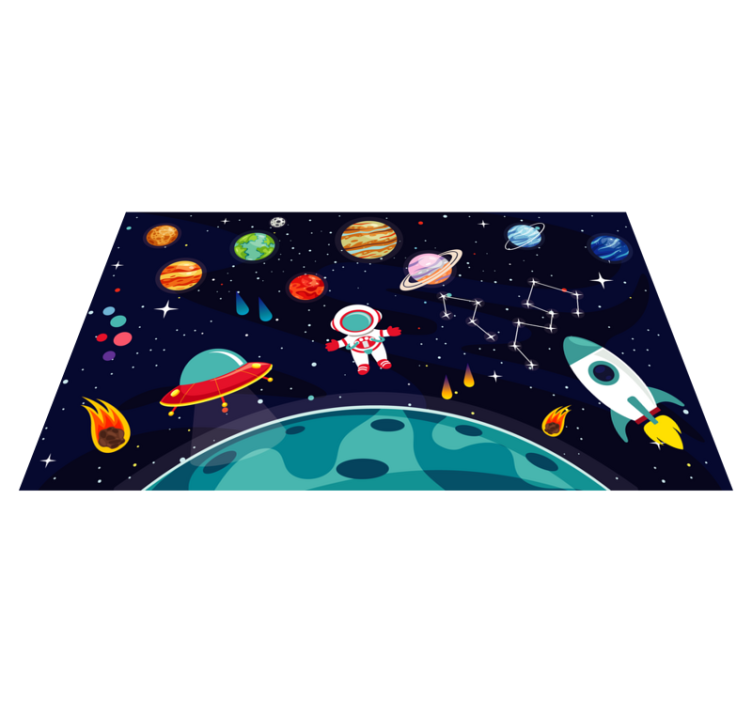 Tappetto vinile stelle ambientazione di spedizione cosmica - TenStickers