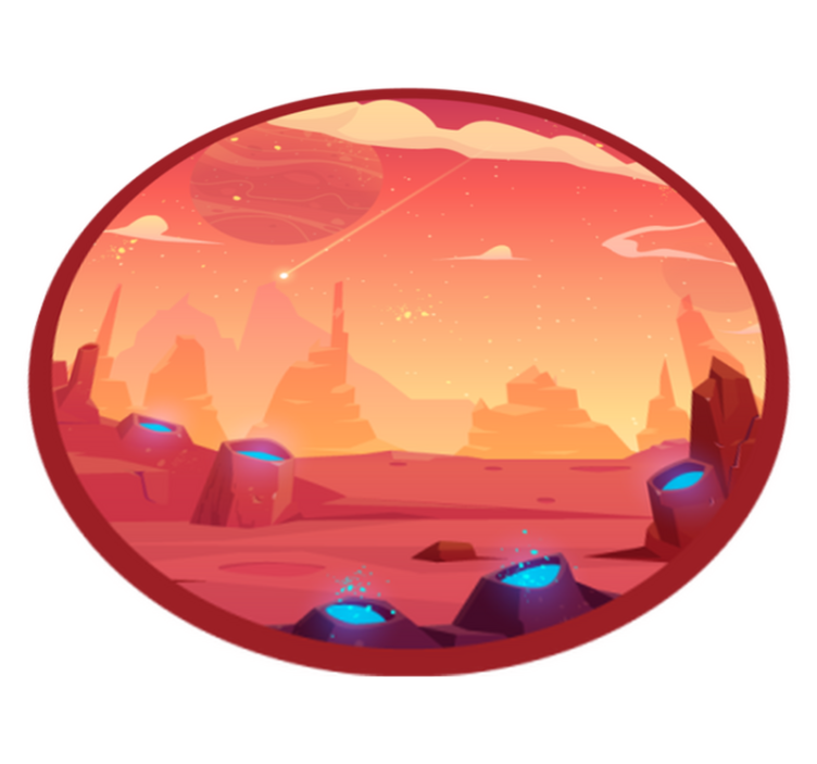 Tappetto vinile stelle scena di deserto cosmico - TenStickers