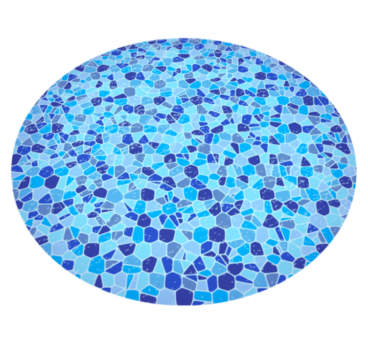 Tappeto vinile effetto marmo trama blu mosaico - TenStickers