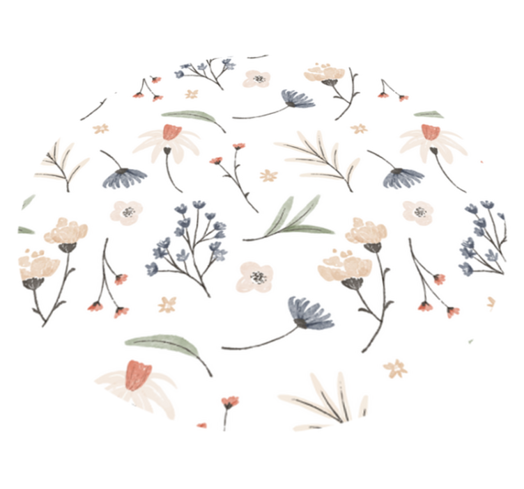 Tappeto vinile fiori design minimalista ed elegante - TenStickers