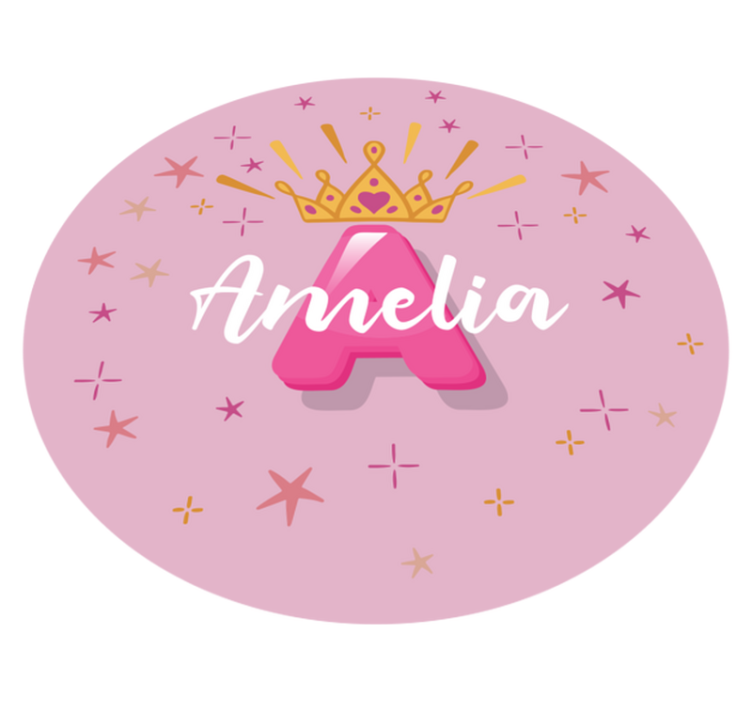 Tappeto vinile per bambini nome personalizzato principessa - TenStickers