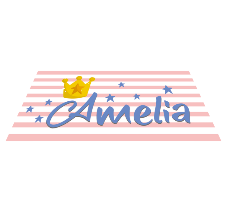 Tappeto vinile per bambini corona e stelle personalizzate - TenStickers