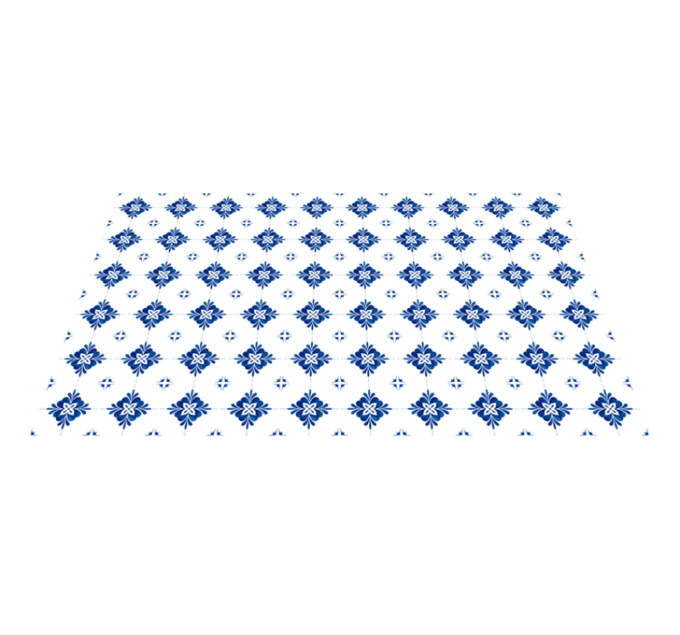 Tappeto vinile piastrelle motivo floreale ceramico - TenStickers