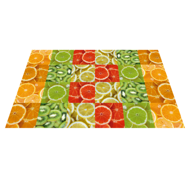 Tappeto pvc cucina mosaico di fette di agrumi - TenStickers