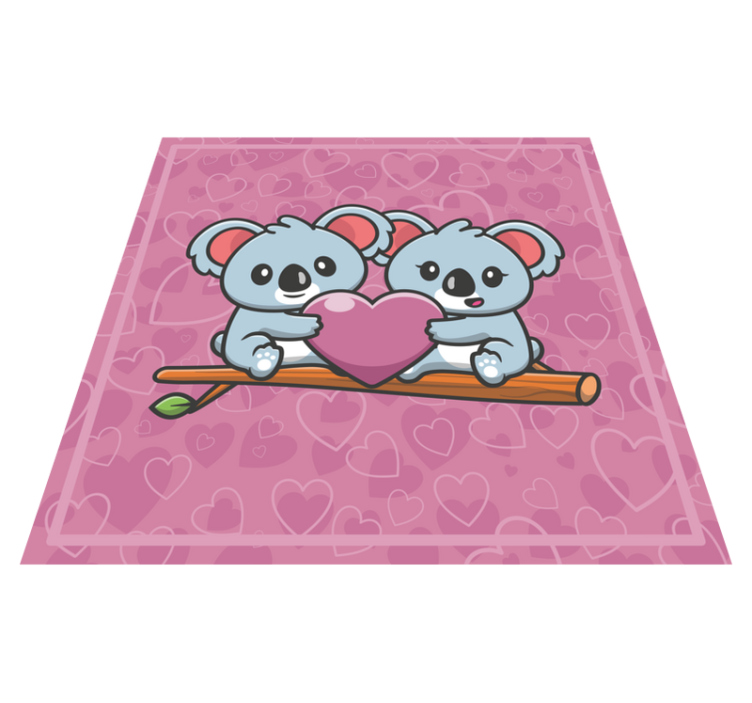 Tappeto vinile per bambini cuore d'amore koala - TenStickers
