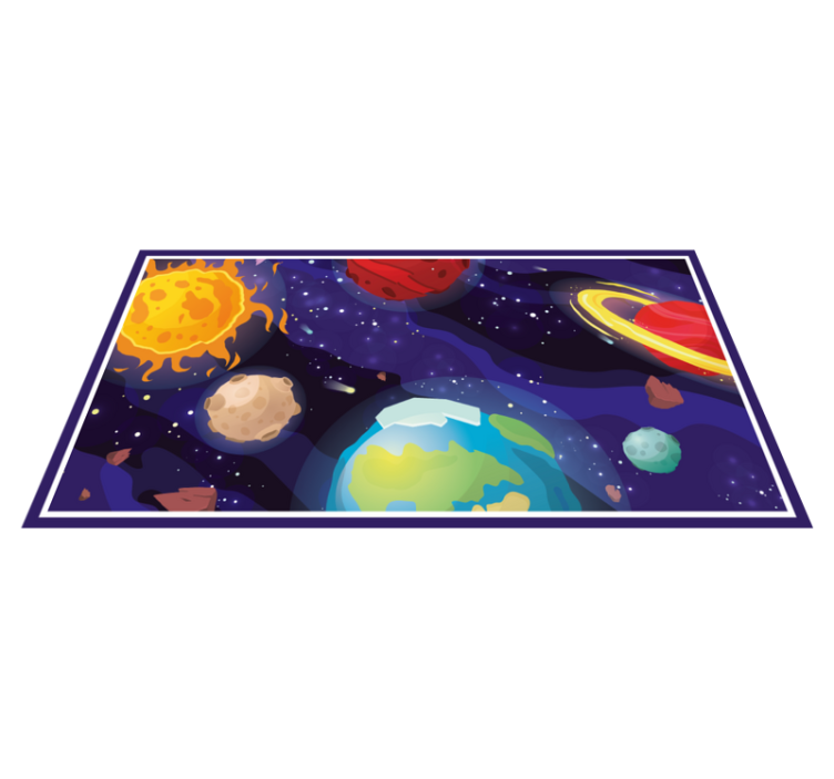 Tappetto vinile stelle scena di esplorazione cosmica - TenStickers
