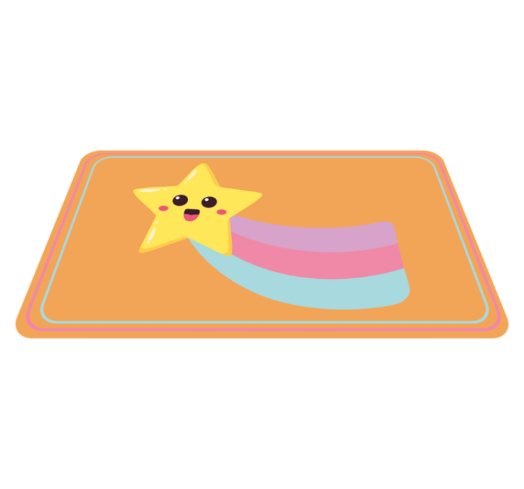 Tappeto vinile per bambini stella sorridente arcobaleno - TenStickers