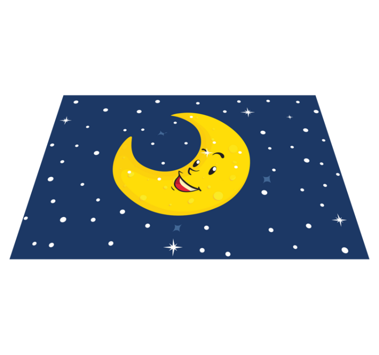 Tappeto vinile bebé luna felice sorridente - TenStickers