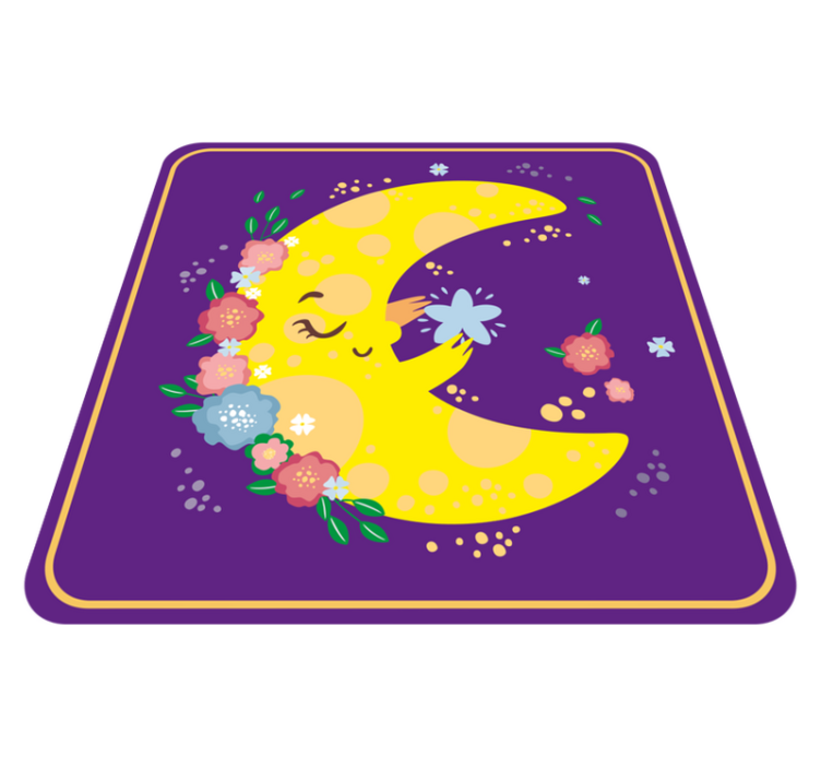 Tappetto vinile stelle allegro fiore di luna - TenStickers