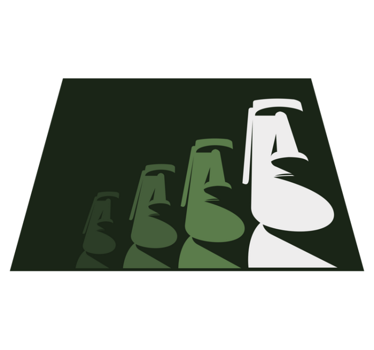 Tappeto in vinile soggiorno contorno delle statue moai - TenStickers