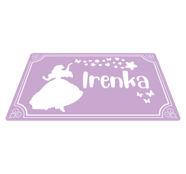 Tappeto vinile per bambini principessa magica con nome - TenStickers