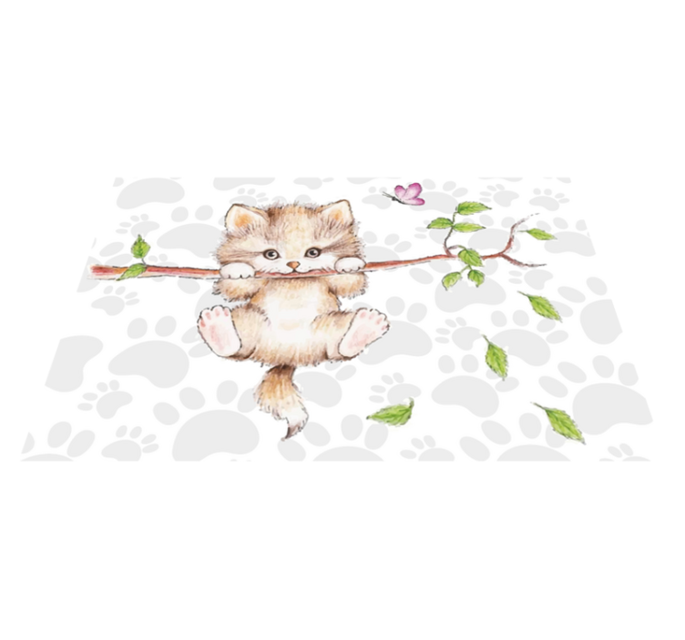 Tappeto vinile animali gattino carino appeso - TenStickers
