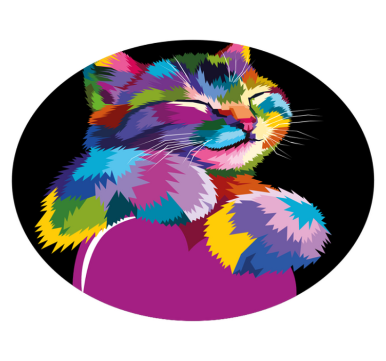 Tappeto vinile animali illustrazione felina vibrante - TenStickers