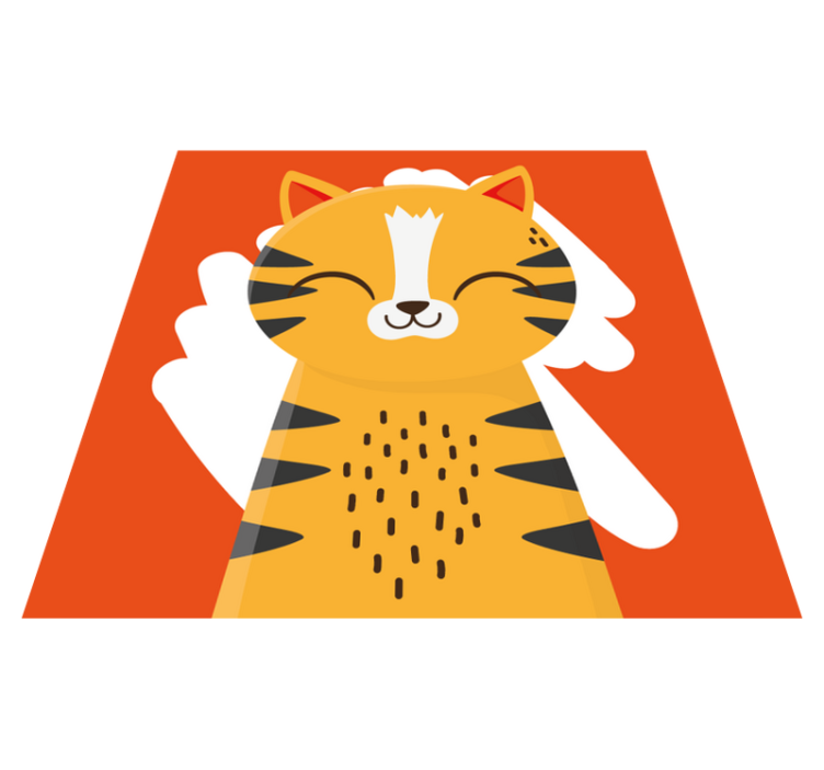 Tappeto vinile bebé disegno di tigre felice - TenStickers