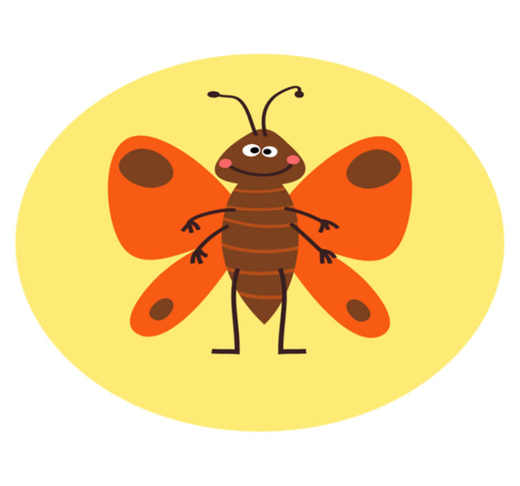 Tappeto vinile per bambini farfalla allegra - TenStickers