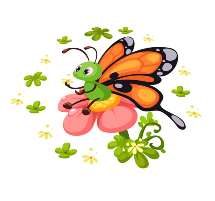Tappeto vinile per bambini gioia farfalla colorata - TenStickers