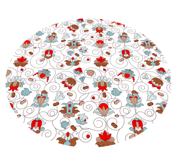 Tappeto vinile fiori accento botanico a spirale circolare - TenStickers