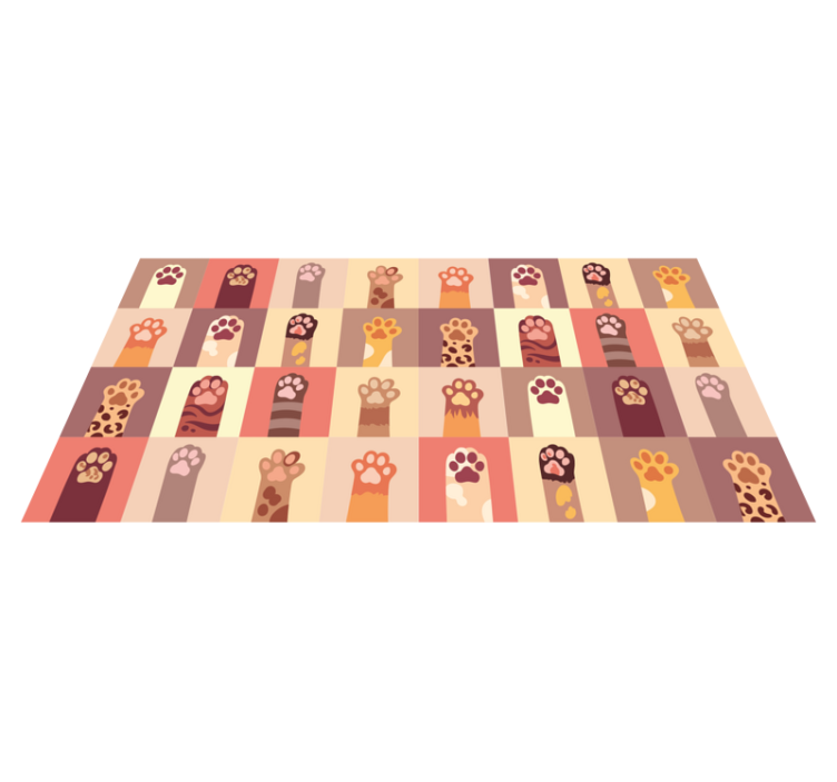 Tappeto vinile stampa animale impronte di zampe vivaci - TenStickers