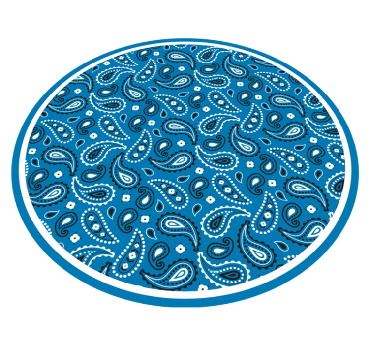 Tappeto vinile etnico paisley stampato blu - TenStickers