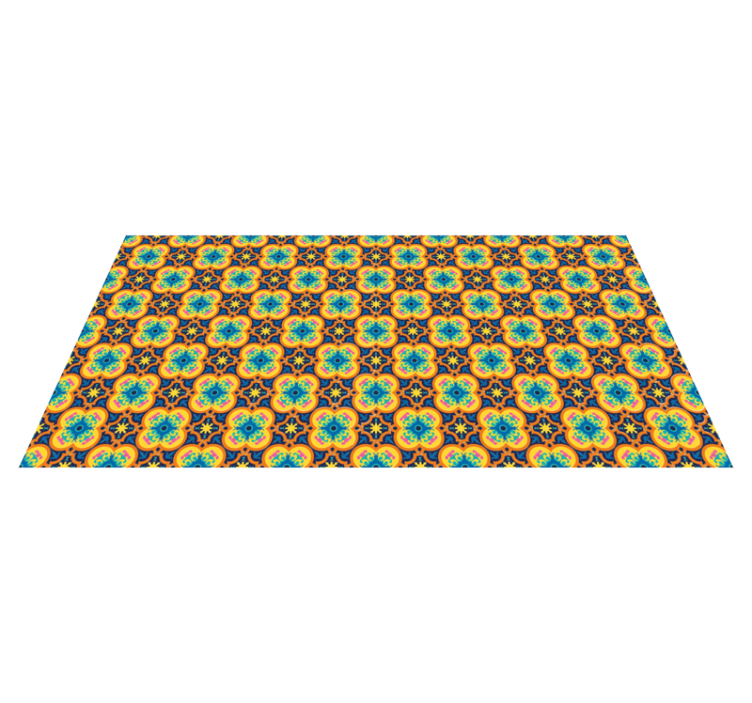 Tappeto in vinile soggiorno vivace illustrazione floreale - TenStickers