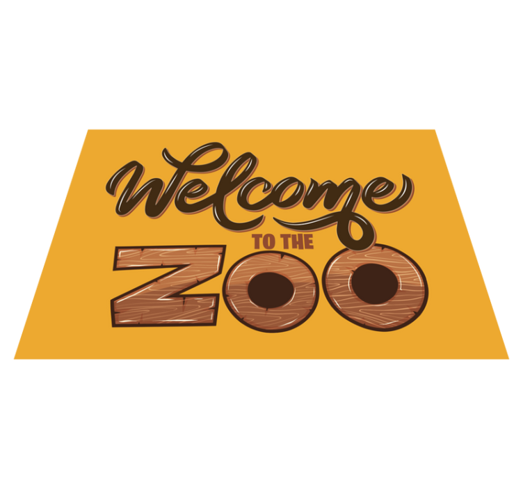 Tappeto vinile con nome benvenuti allo zoo - TenStickers