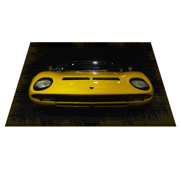 Tappeto vinile strade classica auto sportiva gialla - TenStickers