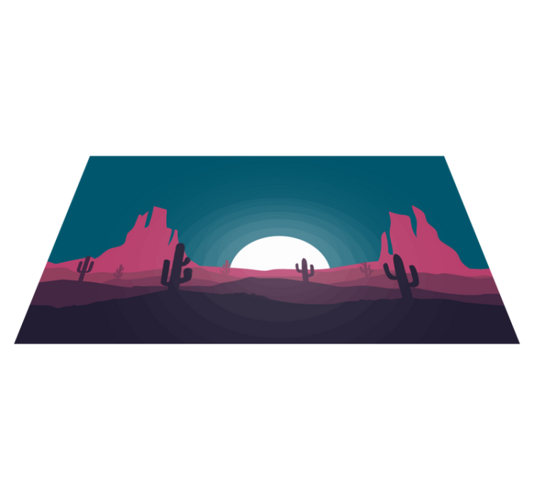 Tappeto vinile natura scena del tramonto nel deserto - TenStickers