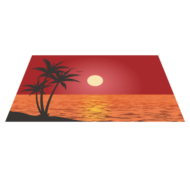 Tappeto vinile natura paesaggio tropicale al tramonto - TenStickers