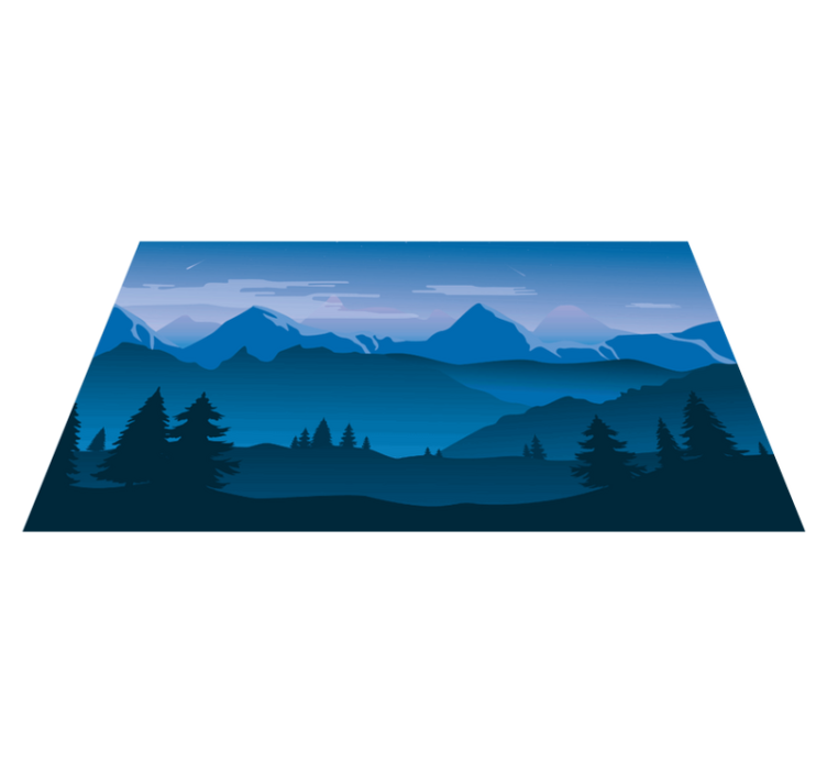 Tappeto vinile natura vista sulle montagne - TenStickers