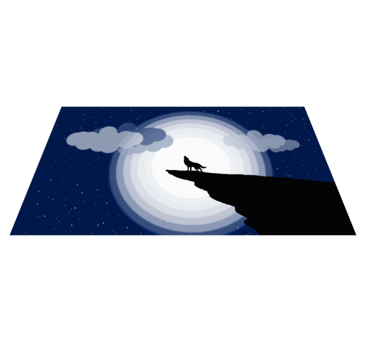 Tappeto vinile per ragazzi ululato di luna crescente - TenStickers