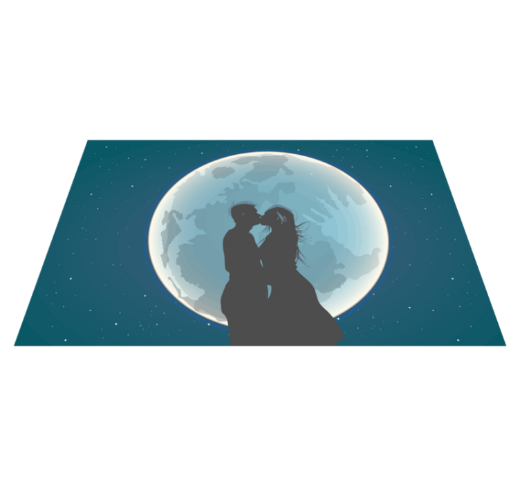 Tappeto vinile camera da letto bacio al chiaro di luna - TenStickers